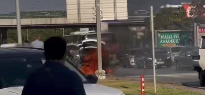 Bursa'da seyir halindeki otomobil alev topuna döndü