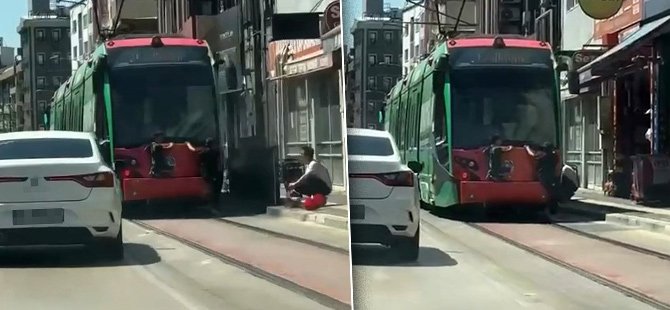 Bursa'da tehlikeli yolculuk kamerada