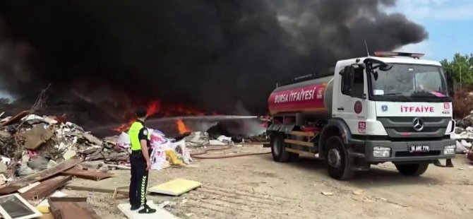 Bursa'da geri dönüşüm tesisinde yangın!