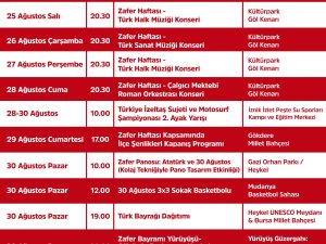 30 Ağustos’ta Büyükşehir’den zafer yürüyüşü ve konser