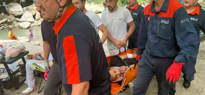 Ormanda yürüyüş yaparken dere yatağına düştü