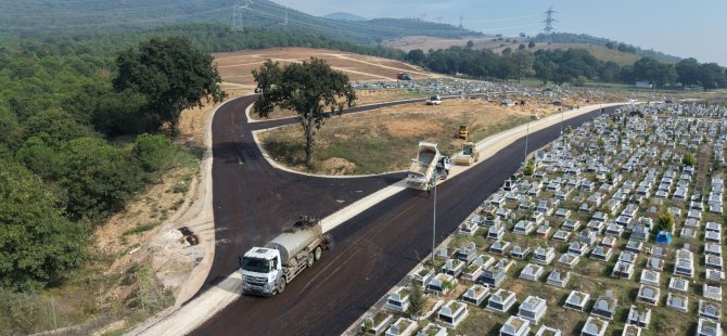 Erdoğanköy Kent Mezarlığı'nın yolları yenilendi