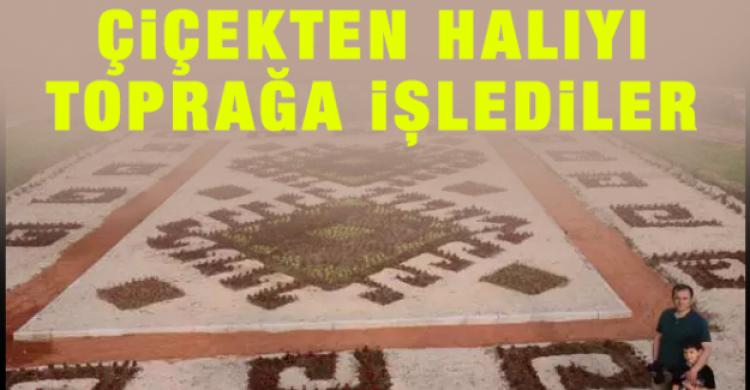 Çiçekten halıyı toprağa işlediler