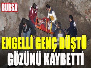 Çukura düşen engelli genç