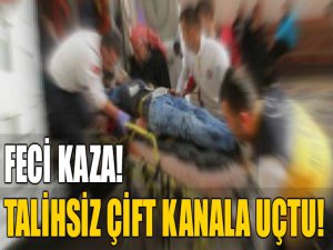 Bursa'da korkunç kaza! Kanala uçtular!