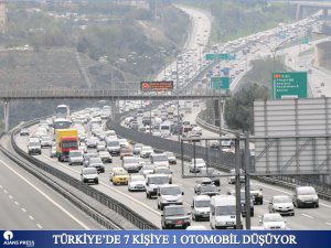 Türkiye'de 7 Kişiye 1 Otomobil Düşüyor