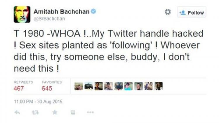 Bollywood yıldızının twitter hesabı hacklendi