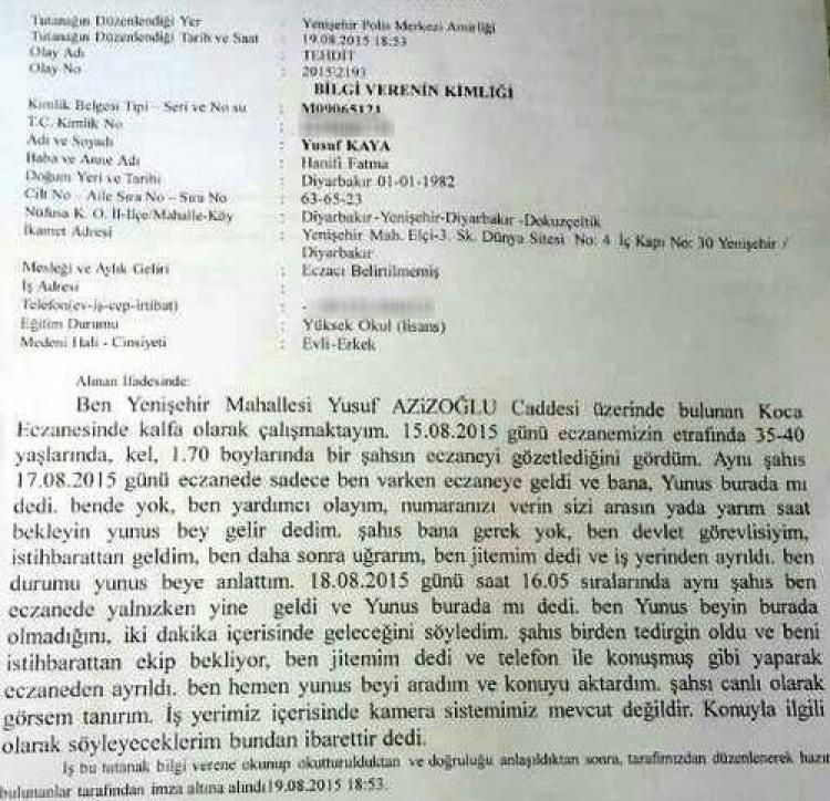 Suikaste uğrayan AK Partili başkan emniyete tehdit başvurusu yapmış