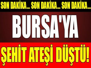 Bursa'ya şehit ateşi düştü!