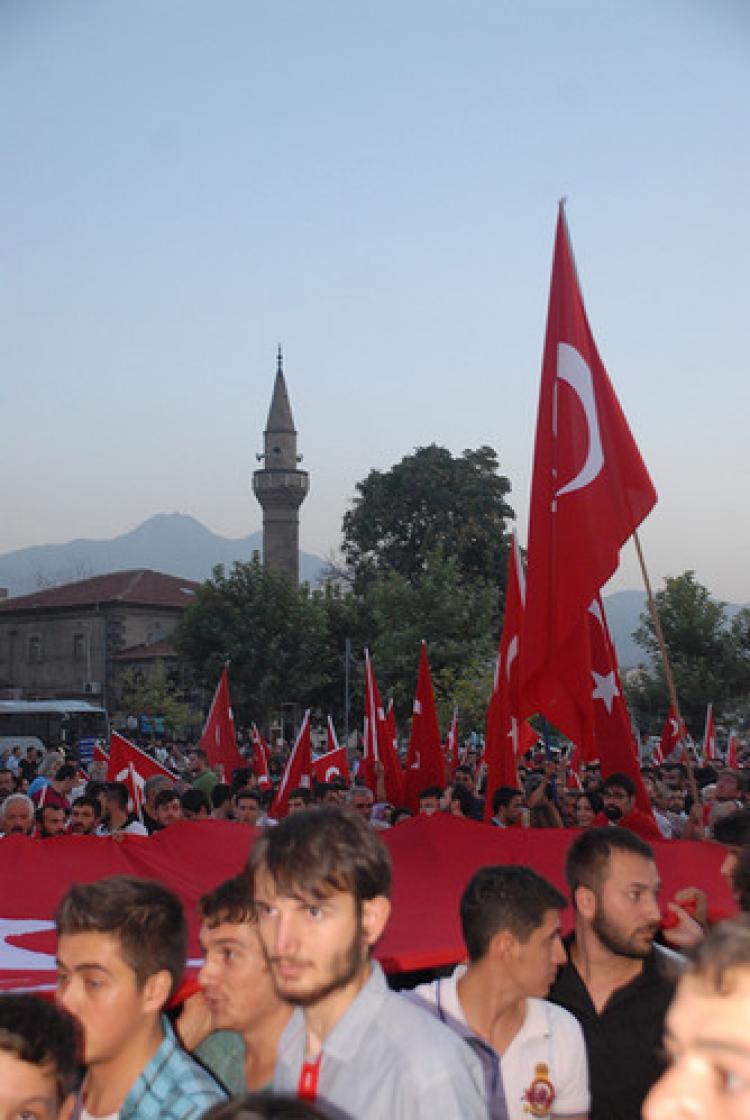 Kayseri’de ülkücüler teröre lanet yürüyüşünde bir araya geldi