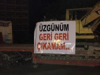 KKTC'de müteahhitlerden beton mikserli eylem