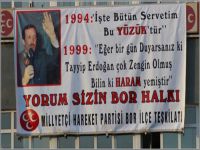 MHP Bor İlçe Teşkilatı'ndan yeni pankart