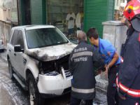 Bursa'da lüks cip alev alev yandı