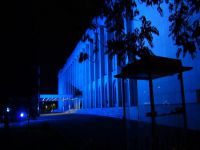 Romanya'da hükümet binası maviye büründü