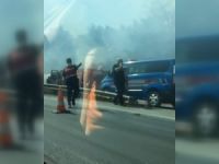 İstanbul yolunda korkutan yangın!