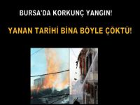 Yanan tarihi bina böyle yıkıldı! (Videolu)
