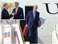Kerry'nin  taşıdığı çanta Putin'in de dikkatini çekmiş