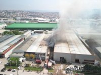 Fabrika yangını 3 saatte söndürüldü