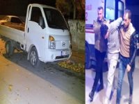 Kamyonetle trafik polisine çarpıp sürükledi