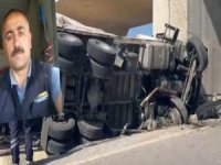 Lastiği patlayan kamyon köprüye çarptı: 1 ölü