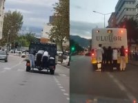 Bursa'da saniye saniye tehlikeli yolculuk
