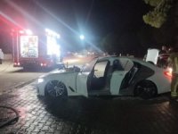 Bursa'da hastane otoparkında araç yangını
