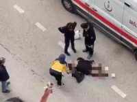 Bursa'da yolun ortasına yatan kadın, sinir krizi geçirdi