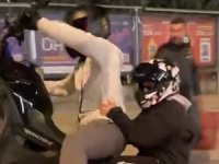 Bursa'da motosikletle tek teker şov kötü bitti