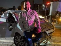 Bursa'da kazadan yara almadan kurtuldum pozu