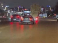 Bursa'da tehlikeli taşımacılık kamerada