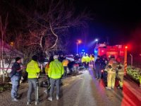 Bursa'da feci kaza! Ağaca çarpan araçta 2 genç kız can verdi, 2 yaralı