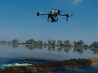 Bursa'da dron ile çeltik ekimi