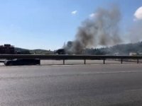 Seyir halindeki tır alev topuna döndü