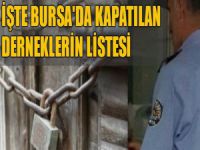Bursa'da kapatılan derneklerin listesi
