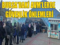 Bursa'da AVM girişlerinde kuyruk