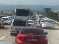 Bursa-İzmir yolunda trafik durdu!