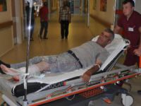 Bursa'da asfalt işçisine araba çarptı