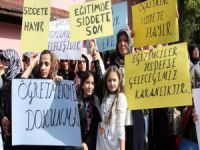 Bursa'daki okulda şiddet protestosu!
