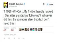 Bollywood yıldızının twitter hesabı hacklendi