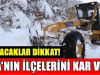 Bursa'nın ilçelerini kar vurdu!