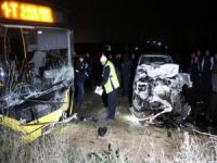 otobüsü ile kamyonet çarpıştı: 1 ölü, 2 yaralı