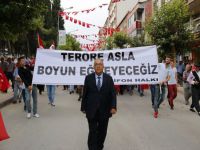 Merzifon'da teröre lanet yürüyüşü düzenlendi