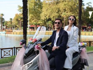 Bursa’da motosikletli düğün konvoyu