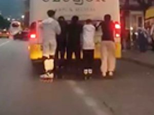Bursa'da gençlerin tehlikeli yolculuğu