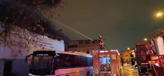Bursa'da çıkan yangın 4 işletmede maddi hasara yol açtı