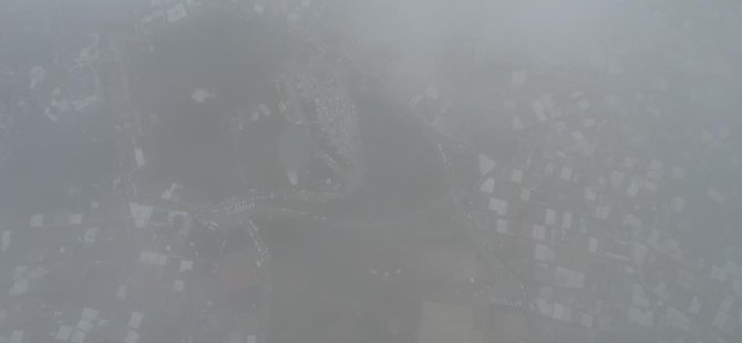 Bursa'da sis manzarası havadan görüntülendi